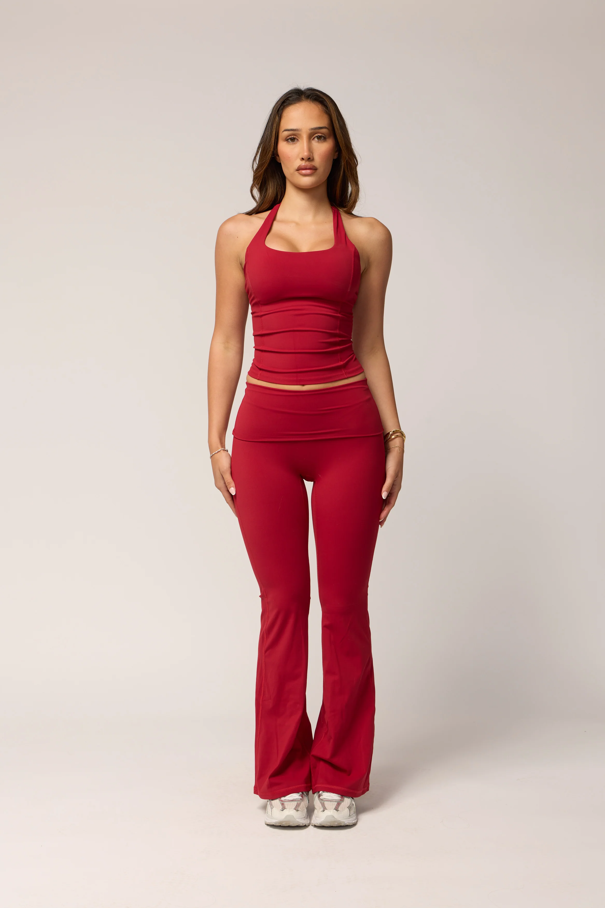 ALLURE FOLD OVER FLARES - CHERRY RED - Image 4