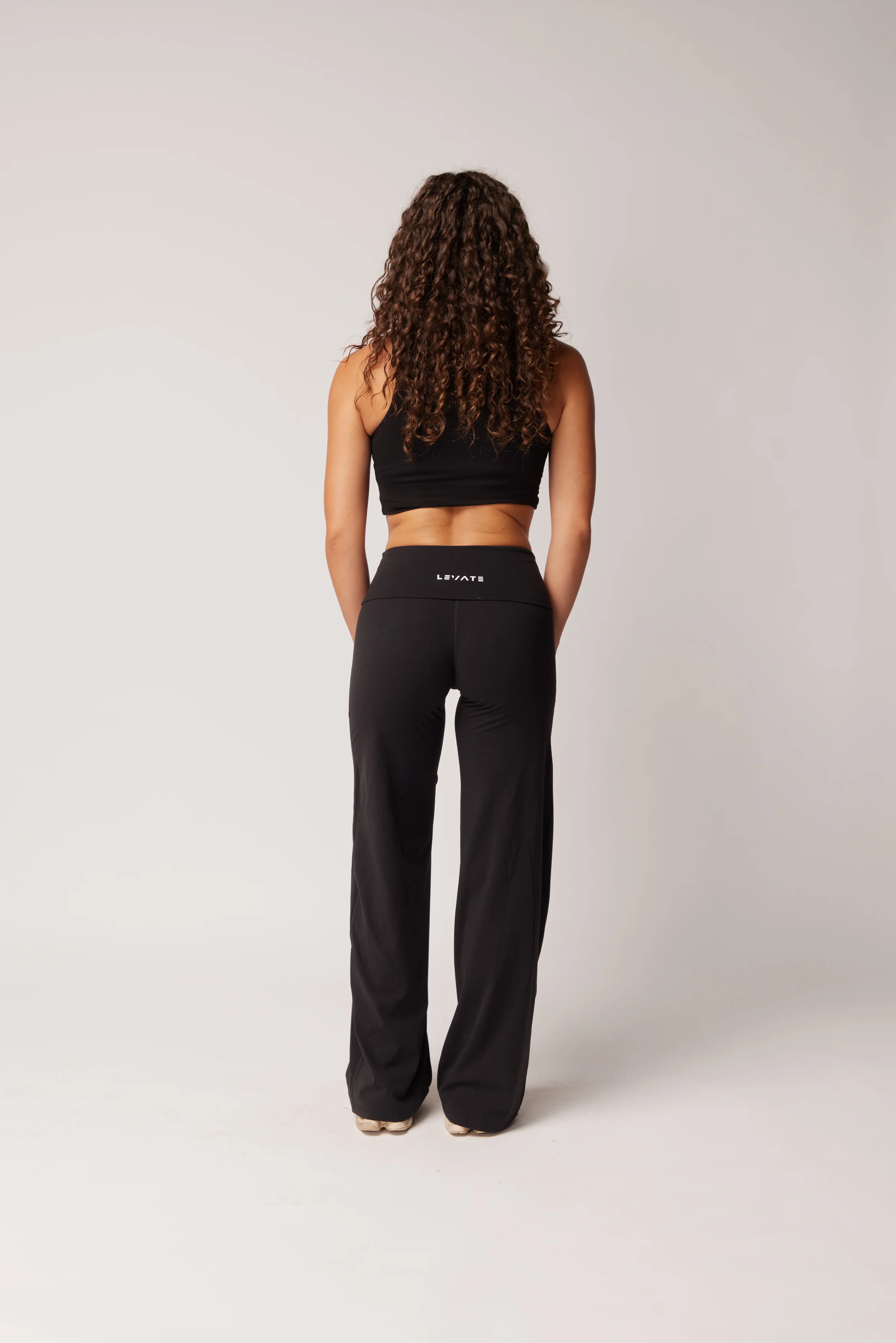FOLD OVER STRAIGHT LEG PANTS (REG) - BLACK - Image 4