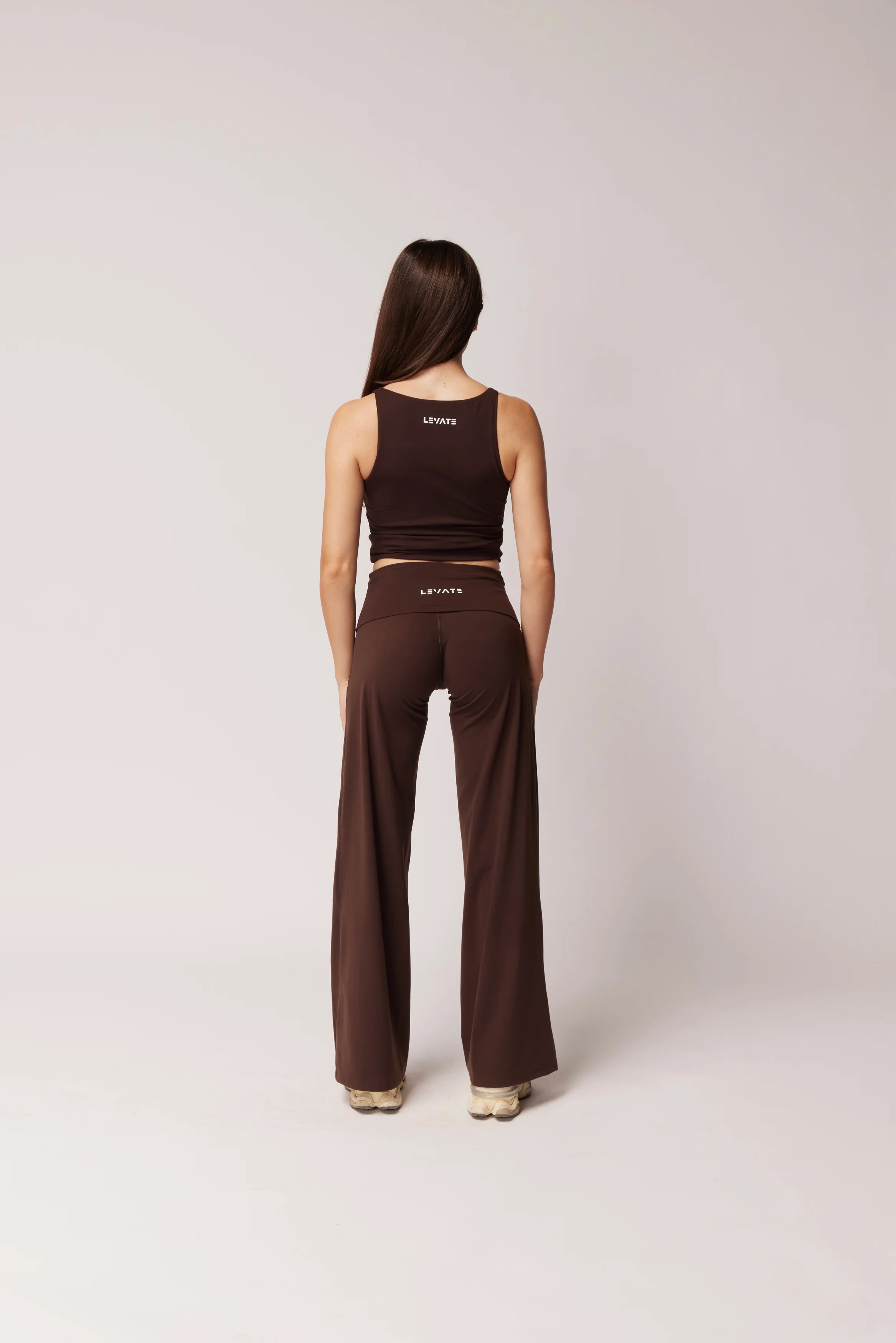 FOLD OVER STRAIGHT LEG PANTS (PETITE) - ESPRESSO - Image 3